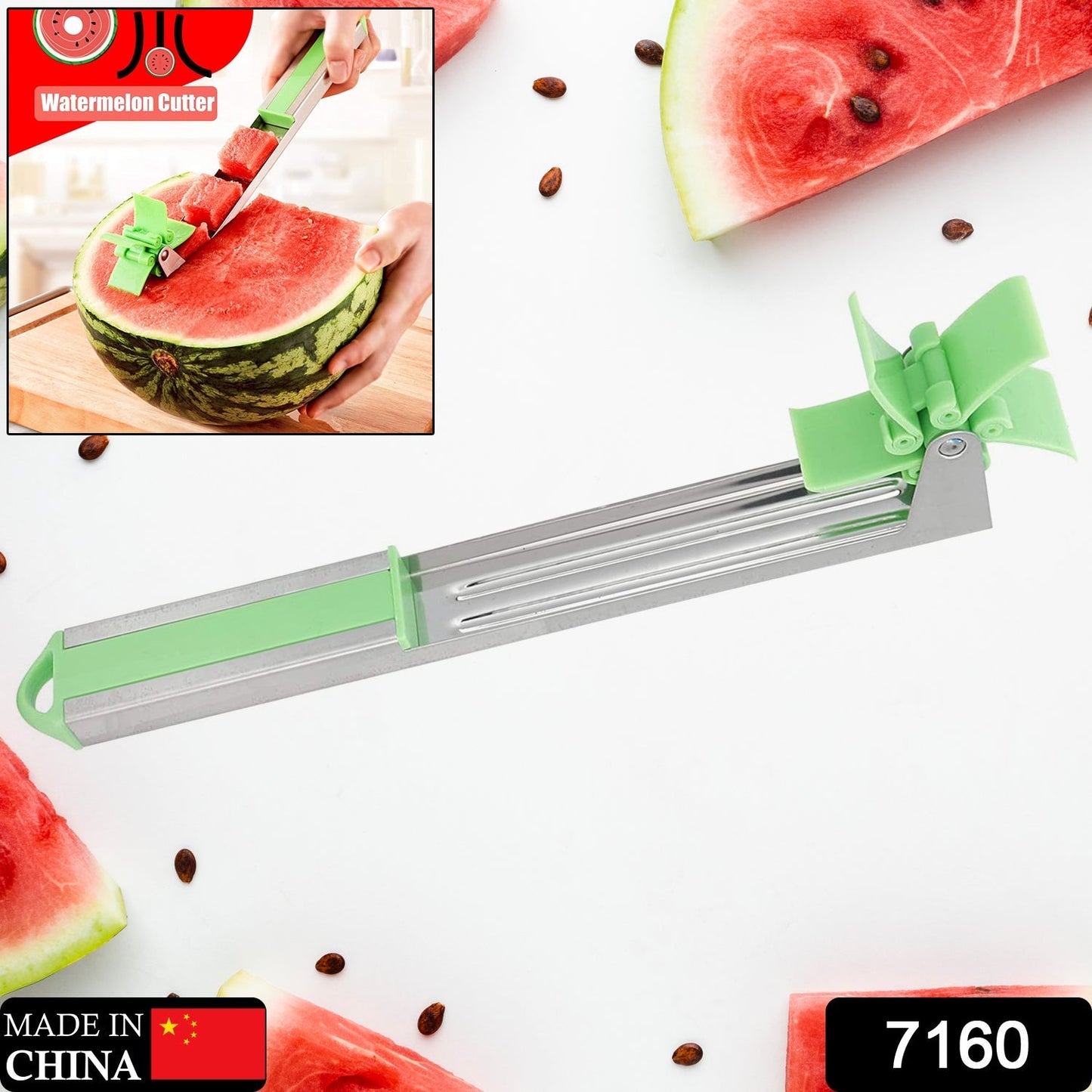 Stainless Steel Washable Watermelon Cutter – Windmill Slicer & Peeler