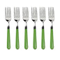 Stainless steel dining forks set of 6 with comfortable grip for home use.