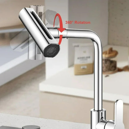 360° Rotating Waterfall Kitchen Faucet – Touch & Swivel Sink Extender (4 In 1 )