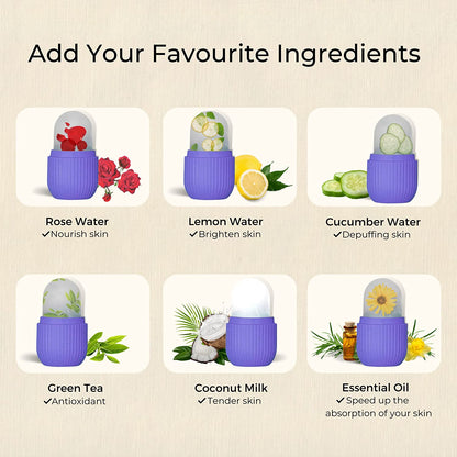 Beauty Ice Roller for Face & Eye Massage (Reusable, Purple)