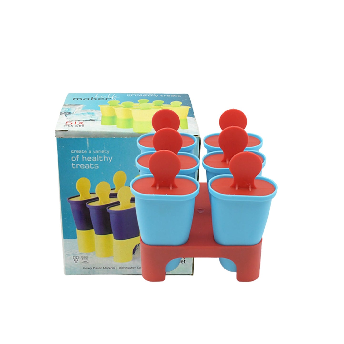 Ice Candy Maker 6 pcs Set Kulfi Maker Ice Candy Mould Clear sicle Mold Homemade Ice  Maker Reusable Easy Candy Chocobar Kulfi Mould Tray with Sticks