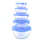 Modern Glass Bowl Set Mixing / Storage Bowls with Lids (5 Pcs Set)