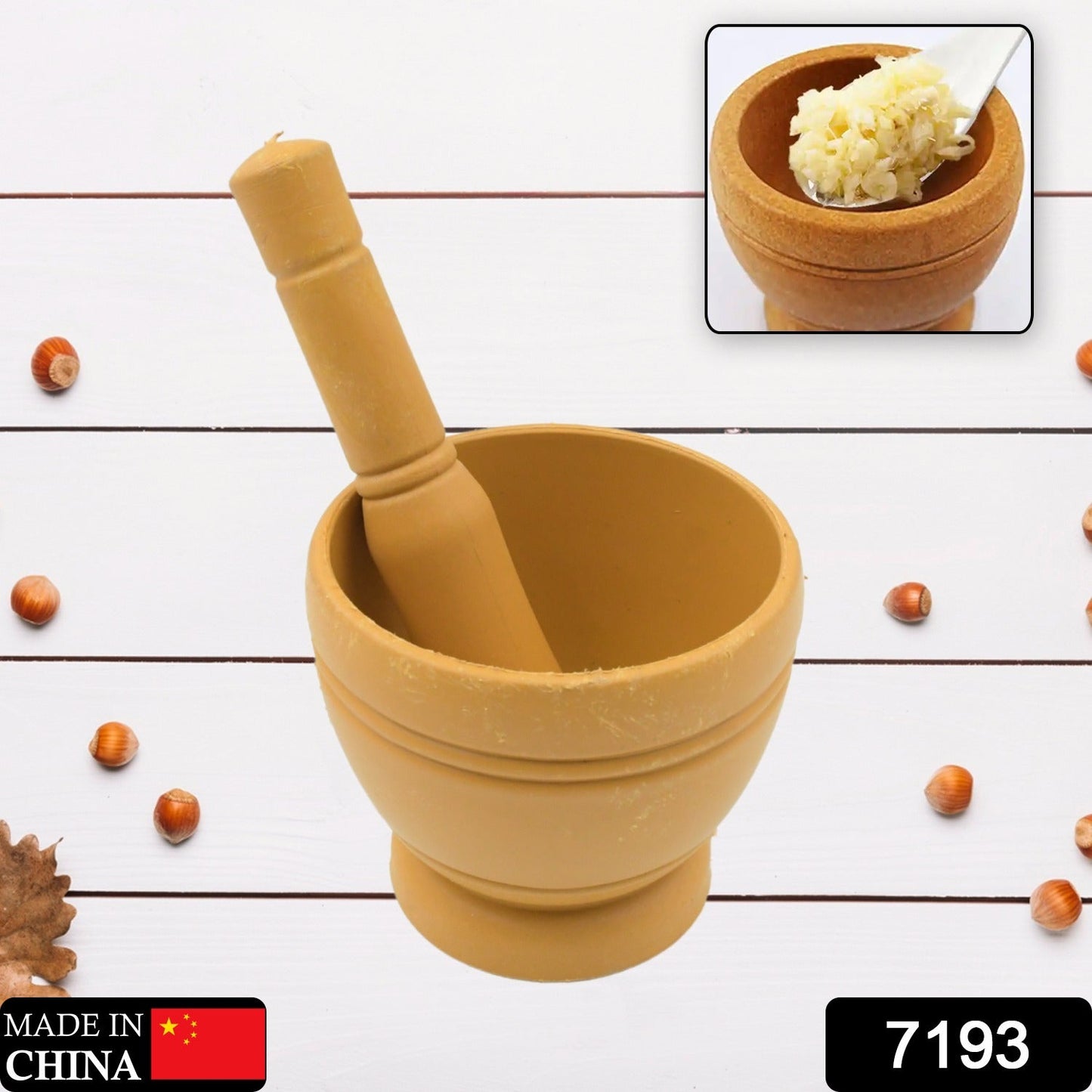 Mortar and Pestle Spice Grinder - Traditional Khalbatta for Kitchen Herb & Spice Preparation